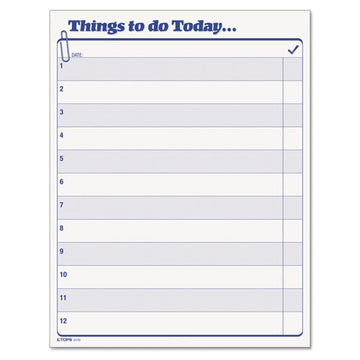TOPS™ "things To Do Today" Daily Agenda Pad, 8.5 X 11, 1-page, 100 Forms freeshipping - TVN Wholesale